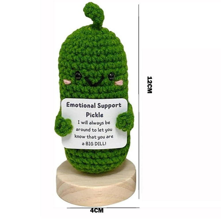 Handmade Emotional Support Pickled Cucumber Gift, Handmade Crochet Emotional Support Pickles, Cute Crochet Pickled Cucumber Knitting Doll, Christmas