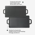 thumbnail image 4 of 16.50 Inch Cast Iron Grill Plate, Double Sided Reversible Griddle Pan for Gas & Induction Stoves, Fast Even Heating, Long Lasting, Grill Griddle, 4 of 7
