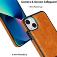 thumbnail image 3 of ELEHOLD Case for iPhone 15, Luxury PU Leather Anti-Scratch Magnetic Case with Invisible Kickstand for MagSafe Accessory,Khaki, 3 of 8