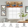thumbnail image 6 of Kitchen Valances for Window, Autumn Watercolor Orange Pumpkin Truck Farmhouses Light Filtering Rod Pocket Valance Curtain, Vintage Farm Short Curtains Window Topper for Bedroom 42x12in, 6 of 9