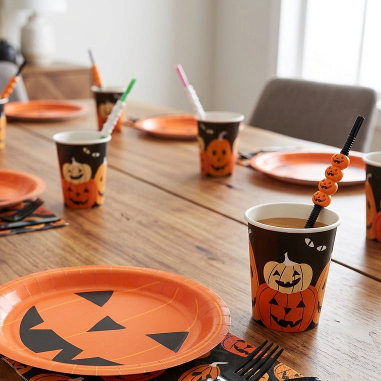Jack-o'-Lanterns and Ghosts Plastic Straws, Multicolor, 8 Pieces, Halloween by Way To Celebrate