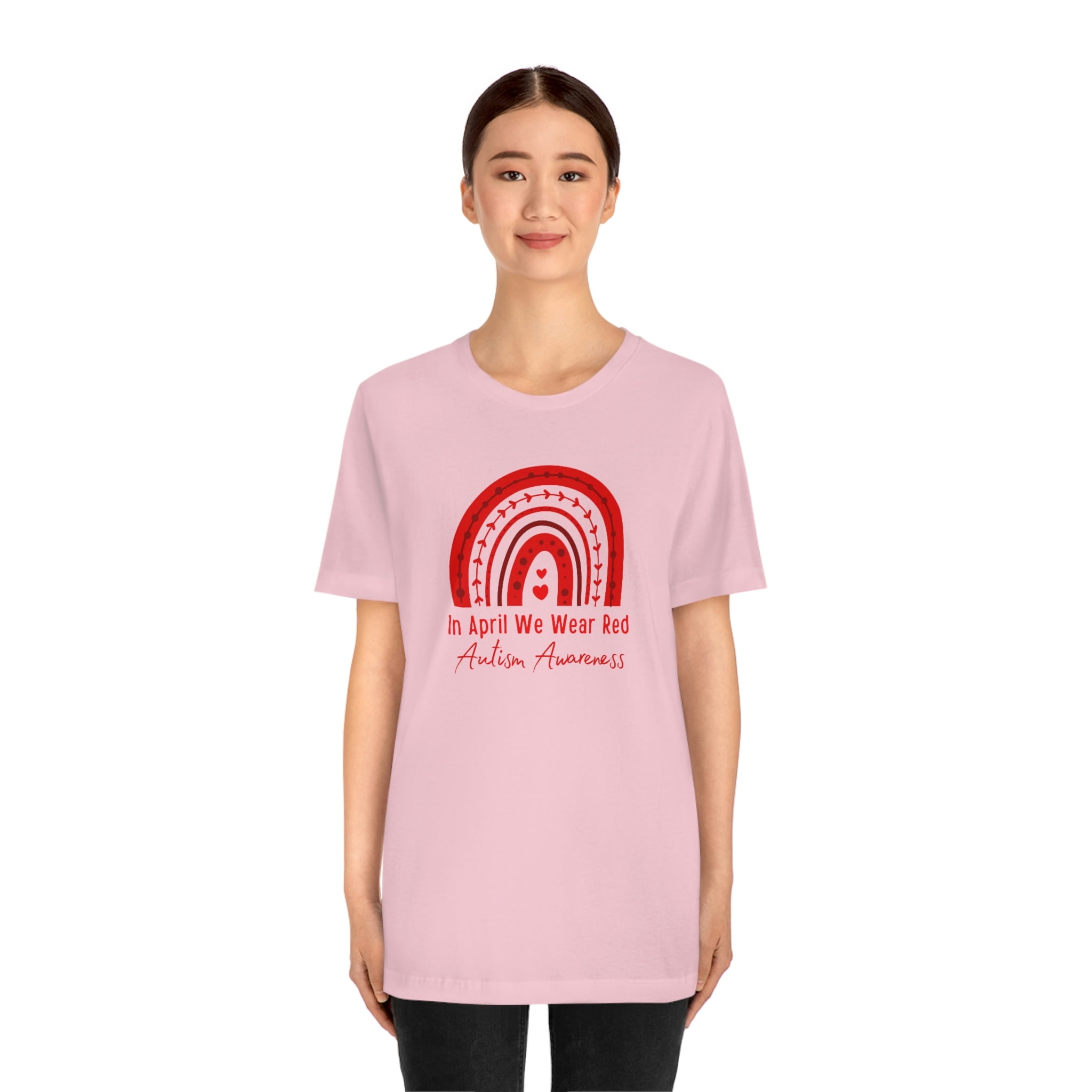 In April We Wear Red for Autism Awareness Shirt