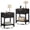 Black, variant on GIKPAL Fluted Nightstands Set of 2, Bedside Tables with Charging Station, Boho Side Tables with Drawer & Open Compartment for Bedroom, White