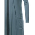 thumbnail image 4 of A2Y Women's Lightweight Open Front Pocket Long Length Long Sleeve Rayon Spandex Cardigan Moonlight Blue S, 4 of 5