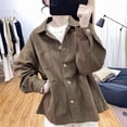 thumbnail image 4 of FDGIU Women's Lapel Collar Button Down Oversized Shacket, Long Sleeve Twill Cargo Jacket with Multi Patch Pockets for Spring Fall Outdoor Daily Layering, 4 of 7