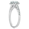 thumbnail image 3 of Bow Jewelry 1.7 Ct Princess Cut Moissanite Ring - 14K White Gold Plated Halo Cathedral Shank Setting - 4 Prong Moissanite Engagement Ring - Bridal Jewelry for Her, 3 of 3