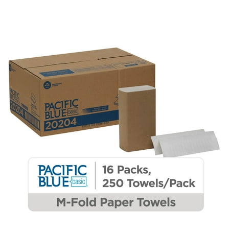 Pacific Blue Basic® Multifold Paper Towels by GP PRO (Georgia-Pacific), White, 4,000 Towels Per Case