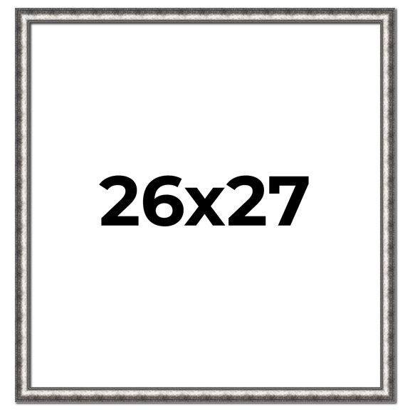 26x27 Frame Silver Real Wood Picture Frame Width 1.125 Inches | Interior Frame Depth 0.5 Inches |