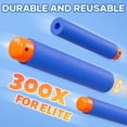 thumbnail image 2 of PrimeCook Shop 300 Darts Fits for Nerf Elite Blasters, Compatible with Disruptor, Strongarm etc. Elite Blasters, with a Target Fits for Nerf Blasters, Blue, 0.4in, 2 of 9