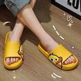 thumbnail image 3 of Zapatillas con cara de pato amarillo para mujeres y hombres, sandalias de baño unisex con punta abierta, pantuflas para el hogar, zapatillas antideslizantes de EVA para niños, Yellow24-25, 3 of 5