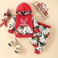 thumbnail image 2 of Gerichy Toddler Baby Boy Clothes Fall Winter Outfit, Toddler Boys Girls Long Sleeve Christmas Cartoon Prints T Shirt Hooded Pullover Tops Pants Outfits, 2 of 7