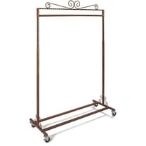 SSWBasics Boutique Cobblestone Single-Rail Rolling Rack 48''W x 20''D x 48-66'' H- Clothing