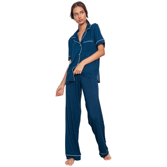 Conjunto de Pijama Eberjey Gisele Manga Corta Azul Marino/Marfil