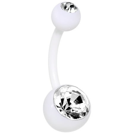 - Body Candy Unisex Adult PTFE White Belly Button Ring