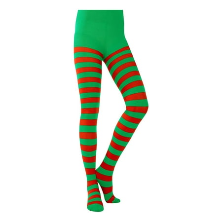 

Qiylii Christmas Women Striped Tights Full Length High Waist Leggings Tights Stocking for Christmas Costume Supplies