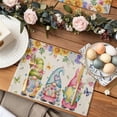 thumbnail image 2 of Spring Gnomes Easter Placemats Set of 12, Flowers Butterflies Table Mats Washable Heat-Insulation Non-Slip Place Mats for Kitchen Dinner Table Indoor Outdoor Decor,13x19 Inch Linen, 2 of 9