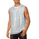 thumbnail image 4 of Camiseta sin mangas brillante de lentejuelas INSPIRE CHIC para hombres, top metálico de fiesta disco XL plateado, 4 of 4