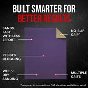 3M Pro Grade Precision Sandpaper, 80 Grit, No-Slip Grip Backing, 3 2/3 in. x 9 in., 6 Sheets