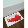 thumbnail image 2 of Polish Bath Mat, Graphical Map in Flag Colors and of the State, Plush Bathroom Decor Mat with Non Slip Backing, 29.5" X 17.5", Vermillion Pearl, by Ambesonne, 2 of 2