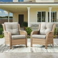 thumbnail image 6 of PARKWELL Wicker Outdoor Patio Dining Set with Cushions, Yellow/Beige, 6 of 7
