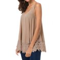 thumbnail image 4 of Women Sleeveless Round Neck Crochet Hem Stitching Tank Top, 4 of 5