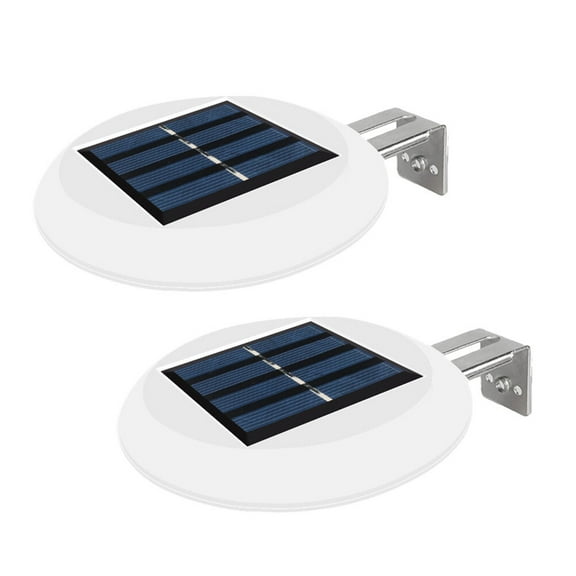 2PCS 9-LED Light Solar Wall Light Outdoor Waterproof Garden Yard Fence Round Sink Light (White)