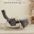 thumbnail image 4 of JOMEED Gray Velvet Upholstered Glider Nursery Adult Rocking Chair Indoor with Adjustable Footrest, 4 of 8