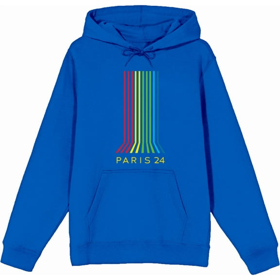 Colorful Lines Adult Olive Long Sleeve Hoodie-Medium