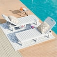 thumbnail image 6 of CDCASA Oversized Outdoor Chaise Lounge Chair – 5-Position Adjustable Backrest, Hidden Cup Holder, Weather-Resistant Resin Pool Lounge Chairs for Patio, Deck, and Backyard (Set of 2, White）, 6 of 10