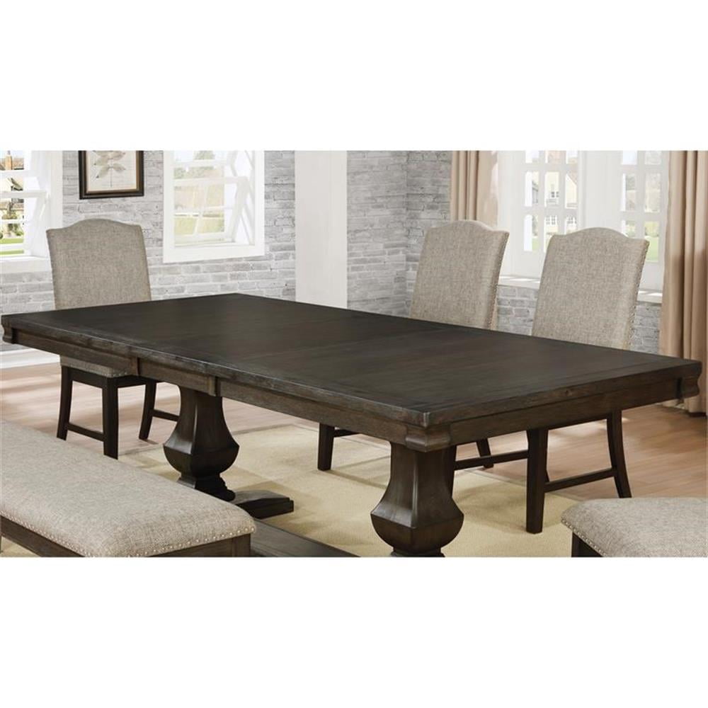 Bowery Hill Solid Wood Expandable Dining Table in Espresso Finish