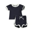 thumbnail image 2 of xiaxaixu Newborn Baby Two Piece Set, Infant Boy Girl Ribbed Casual Shirt Shorts, 2 of 10