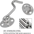 thumbnail image 3 of Door Latch Hook, 4PCS Cabin Hook Latches and Bolts for Door Locks Latch Gate Window Bracket for Silent Latch Lock Gate Latch, 3 Inch/Stainless Steel, 3 of 5