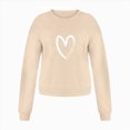 thumbnail image 4 of NOLDARES Womens Oversized Sweatshirt No Hood Fall Crewneck Graphic Pullover Sweatshirts Vintage Long Sleeve Tops,Beige,S, 4 of 4