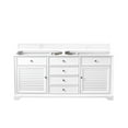 thumbnail image 1 of James Martin Furniture 238-104-V72-BW-3EJP 72 in. Savannah Double Vanity Cabinet with 3 cm Eternal Jasmine Pearl Quartz Top, Bright White, 1 of 5