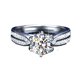 thumbnail image 4 of Anillo de moissanita, propuesta de boda, anillo de plata esterlina, anillo de diamantes de moissanita de seis garras, reina, 4 of 5
