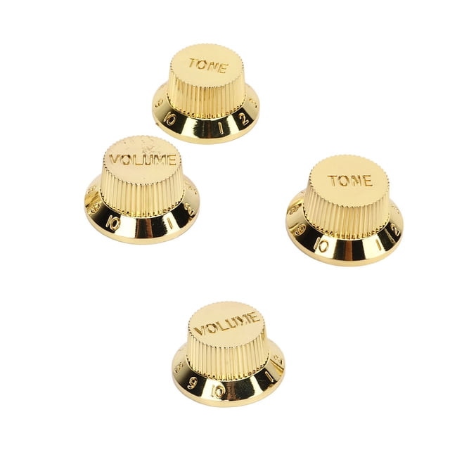 Guitar Control Knob, 4Pcs Electric Bass Volume Control Knob Decorative Lightweight Plastic For DIY Gold,Silver