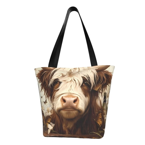 Bingfone Butterfly Cow Barrel Women Shoulder Tote Bags Casual Bag Ladies Shopping Handbag