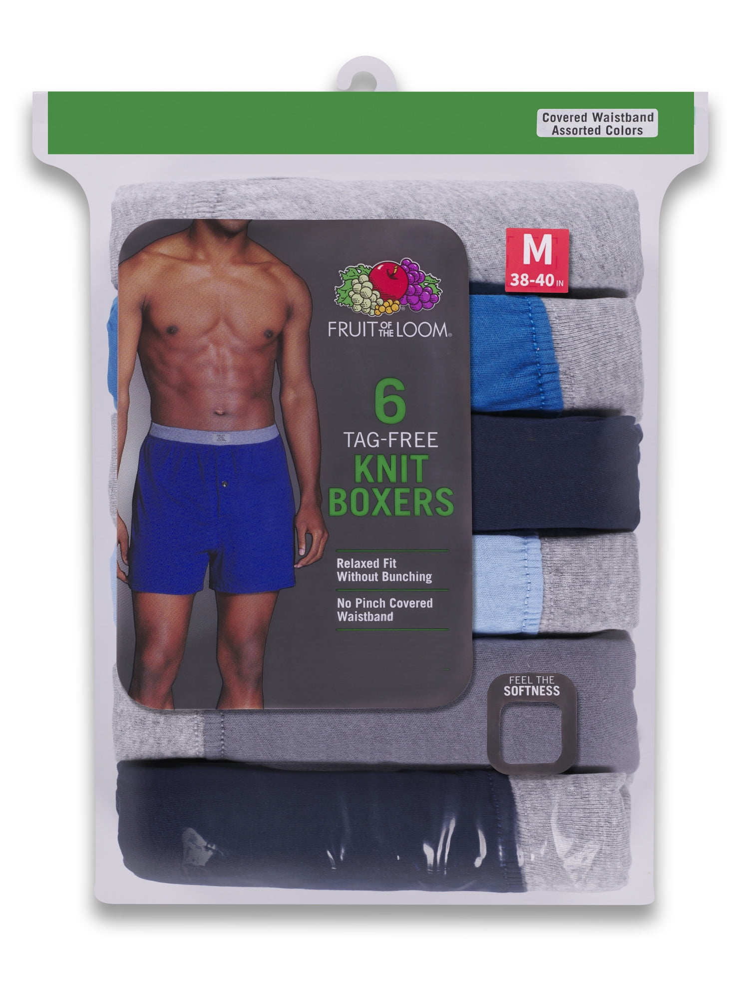 Buy Fruit of the Loom Men's Knit Boxers, 6 Pack, Sizes S-3XL Online at ...