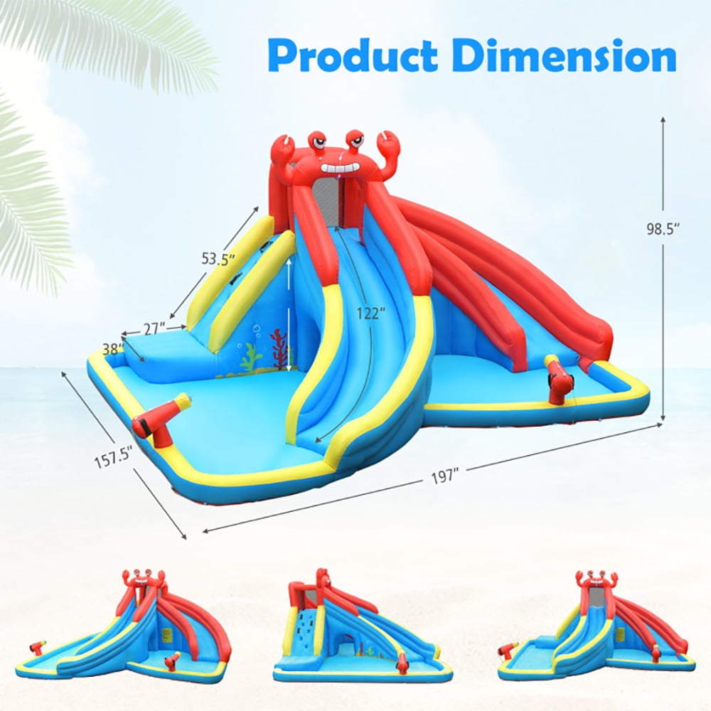 Aimee Lii Inflatable Water Slide Bounce House with Water Cannon with 750W Blower, Playhouse for Kids Outdoor