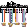 thumbnail image 2 of Running Medal Holder Medal Hangers Display Rack Sports Metal Hanging Awards Iron Small Mount Decor for Wall Home Badge Race Runners Marathon Medalist Black 11.4x5.1 Inch-Always Push Forward DIY, 2 of 8