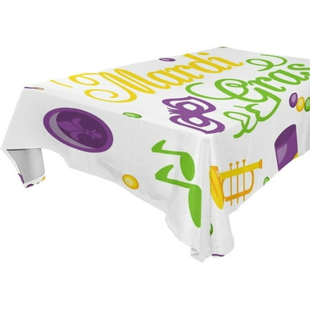

Hyjoy 60x108 inch Mardi Gras Rectangle Tablecloth Spill-Proof Polyester Table Cloth Table Cover for Kitchen Dining Picnic Holiday Party Decoration