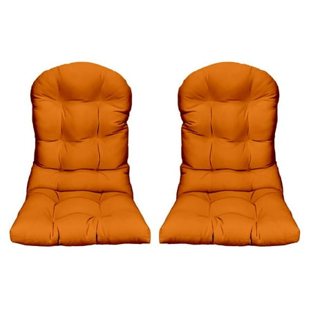 Cheap Adirondack Chair Cushions RSH Decor - Set of 2 - Indoor / Outdoor Tufted Adirondack Chair Seat Cushions Made with Solid Tango Orange Fabric - Choose Color ()