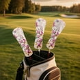 thumbnail image 3 of Yuyamidu Pink Rose Golf Club Head Cover Waterproof PU Leather Golf Head Covers for Hybrid Fairway Driver Club Covers for Golf Head, 3 of 8