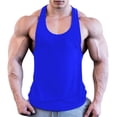 thumbnail image 2 of Men Sleeveless Shirt, Y-shaped Fitness Vest, Bodybuilding Athletic Undershirt, 2 of 7