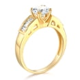 thumbnail image 3 of Wellingsale Ladies Solid 14k Yellow Gold Polished CZ Cubic Zirconia Round Cut Engagement Ring with Side Stones - Size 8.5, 3 of 6