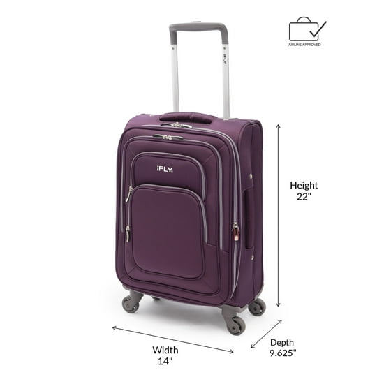 iFLY - iFLY Softside Luggage Jewel 2 piece set, Purple - Walmart.com