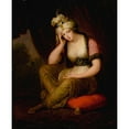 thumbnail image 2 of English School 12x14 Black Ornate Wood Framed Double Matted Museum Art Print Titled: Portrait of a Lady in Oriental Costume (Late 18th Century), 2 of 5