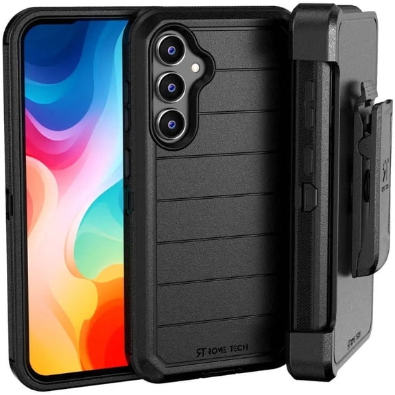 Defender Case for Samsung Galaxy S23 FE with Belt Clip, Kickstand, Screen Protector, Black