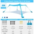 thumbnail image 2 of Beach Tent Sun Shelter - UPF50+ Pop Up Beach Canopy with Sandbags & Sand Shovel & Windproof Poles, Portable Sun Shade for Beach, Camping, Picnics, Backyard, 2 of 14