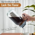 thumbnail image 3 of Cold Brew Coffee Maker Mason Jar 64Oz, Durable Thick Glass Cold Brew Pitcher Flip Cap Spout Lid with Handle, 3 of 7
